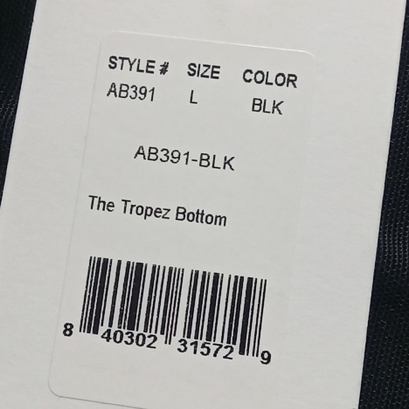 Andie Womens Bikini Bottom BLACK LARGE TROPEZ Swim Vacation Pool NEW Beach Party - Picture 6 of 8